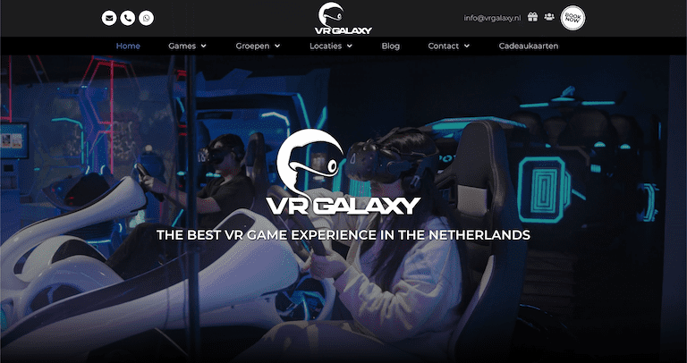 The VR Galaxy booking site