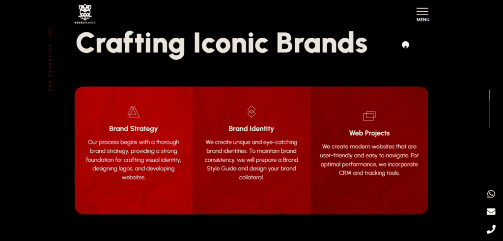 Rockbrands website screenshot crafting iconic brands